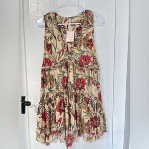 NWT Free People Ruffle Tunic Sleeveless Blouse size small